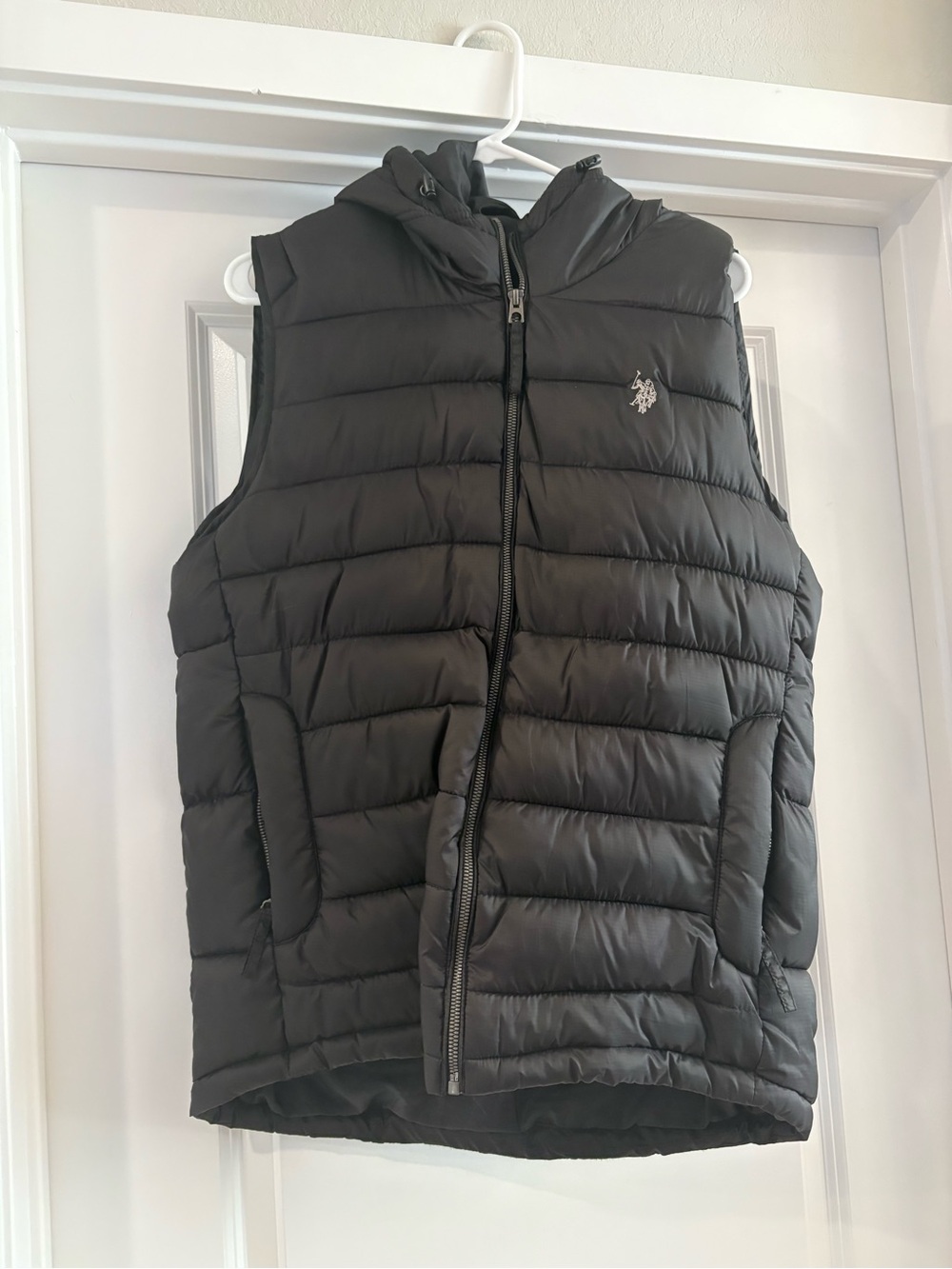 U.S. Polo Assn. Black Quilted Hooded Puffer Vest